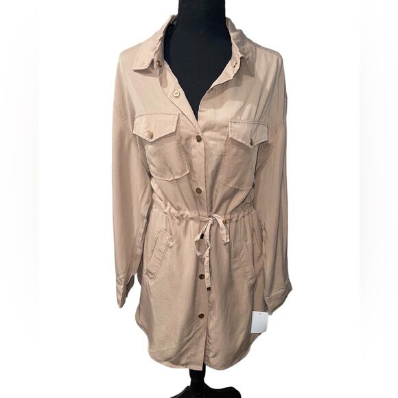 NWT! Blank NYC Drawstring Waist Utility Lightweight Shacket - Size Small - Picture 6 of 11